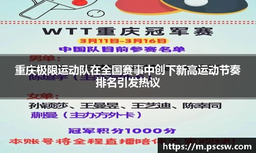 重庆极限运动队在全国赛事中创下新高运动节奏排名引发热议