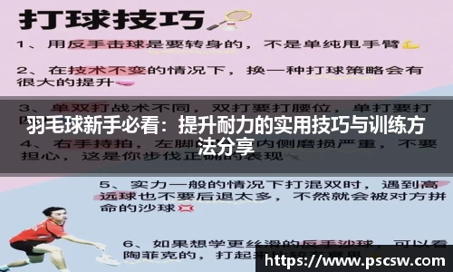 羽毛球新手必看：提升耐力的实用技巧与训练方法分享