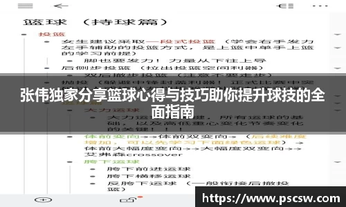 张伟独家分享篮球心得与技巧助你提升球技的全面指南